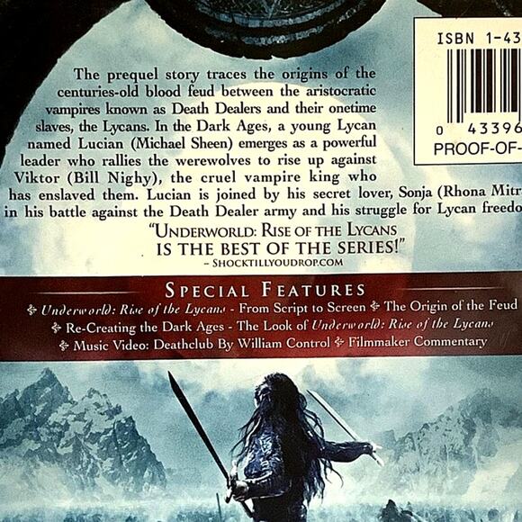 Underworld: Rise of the Lycans (DVD, 2009) "R" 92 Min. of Action, Sci-Fi, Horror - Picture 5 of 6
